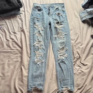 American Eagle Outfitters Light Wash Ripped Skinny Jeans
